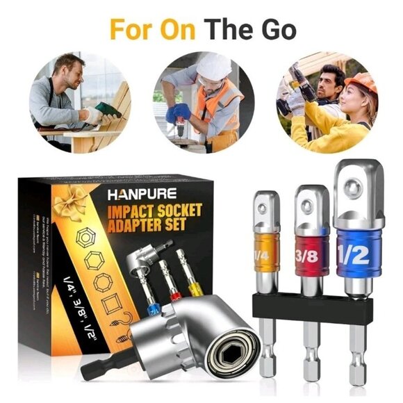 Socket Adapter Set Tools Impact Drill Adapter Extension Open Box - Picture 8 of 9